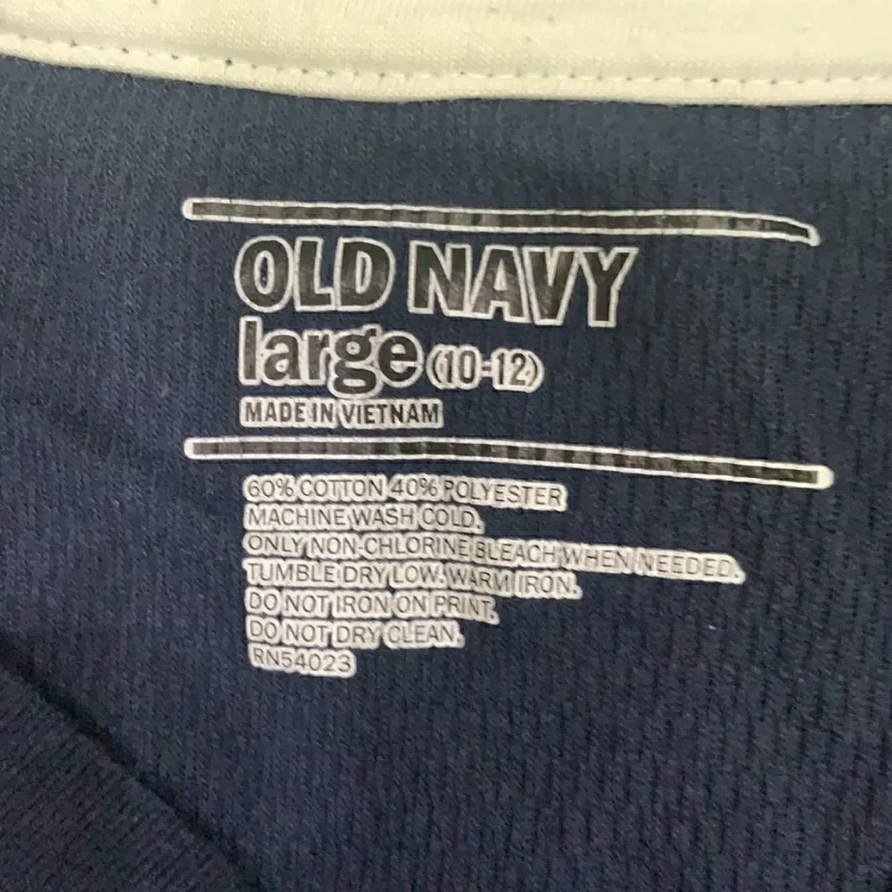 Old Navy Boys Large Ribbed Navy Sports Long-sleeved Shirt